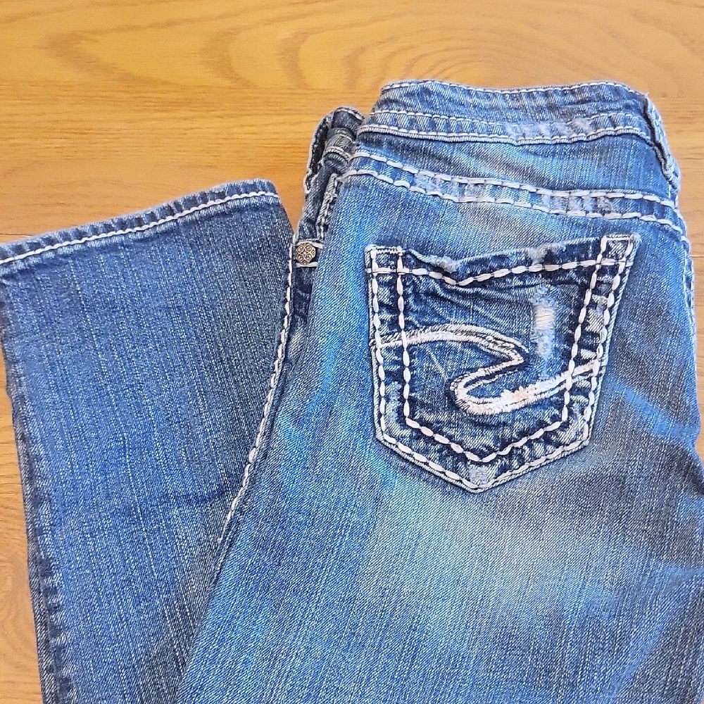 Silver Jeans Blue Ankle Cropped Denim
